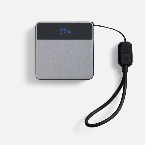 Внешний аккумулятор с беспроводной зарядкой Aura Power, серый - рис 4.