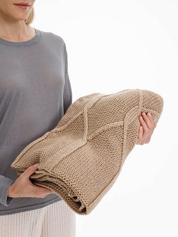 Плед Curve Verve, бежевый меланж - рис 8.